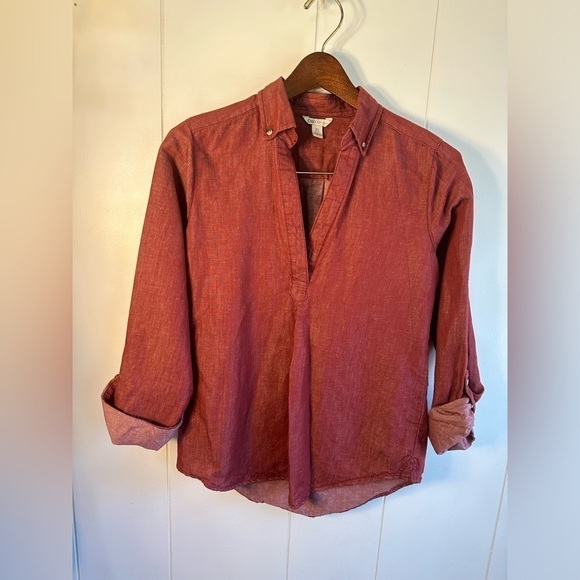 Cato’s Women’s Red Linen Blend Shirt Size XS - Picture 2 of 11